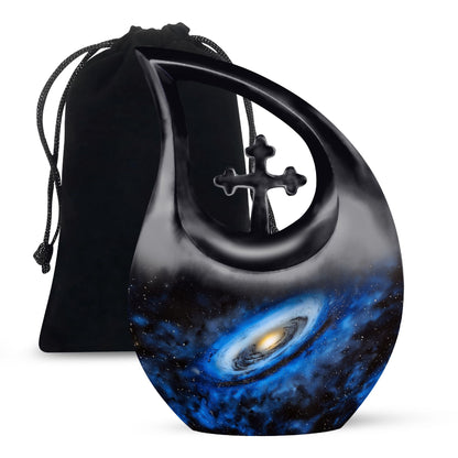 Personalized Galaxy Cremation Urn for Men & Women - 10-inch, 200 cu in - Yatskia