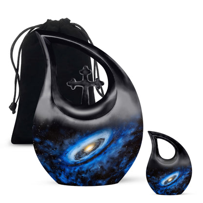 Personalized Galaxy Cremation Urn for Men & Women - 10-inch, 200 cu in - Yatskia