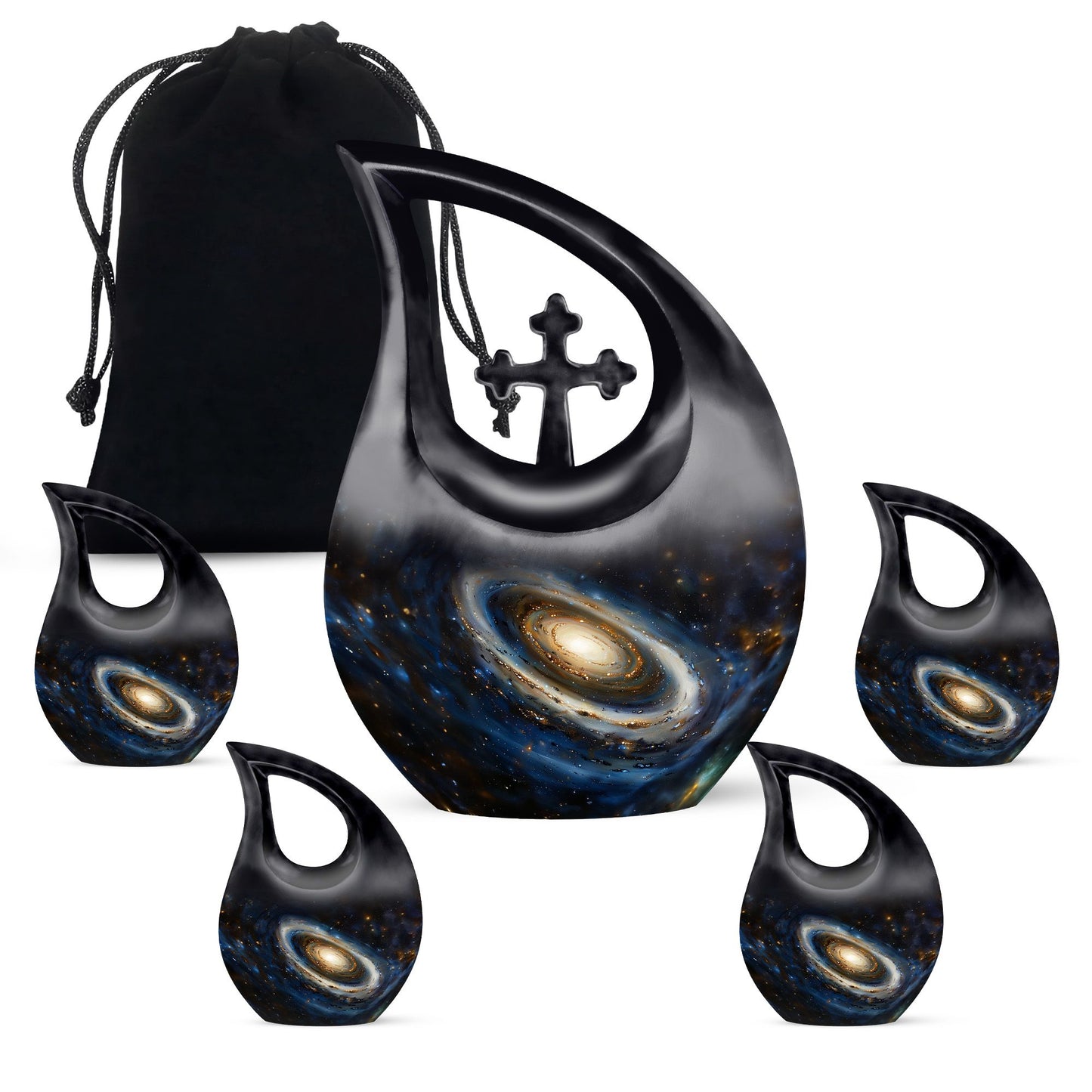 Personalized Galaxy Cremation Urn for Adult Male - 10-inch, 200 cu in - Yatskia