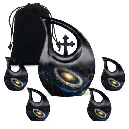 Personalized Galaxy Cremation Urn for Adult Male - 10-inch, 200 cu in - Yatskia