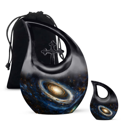 Personalized Galaxy Cremation Urn for Adult Male - 10-inch, 200 cu in - Yatskia