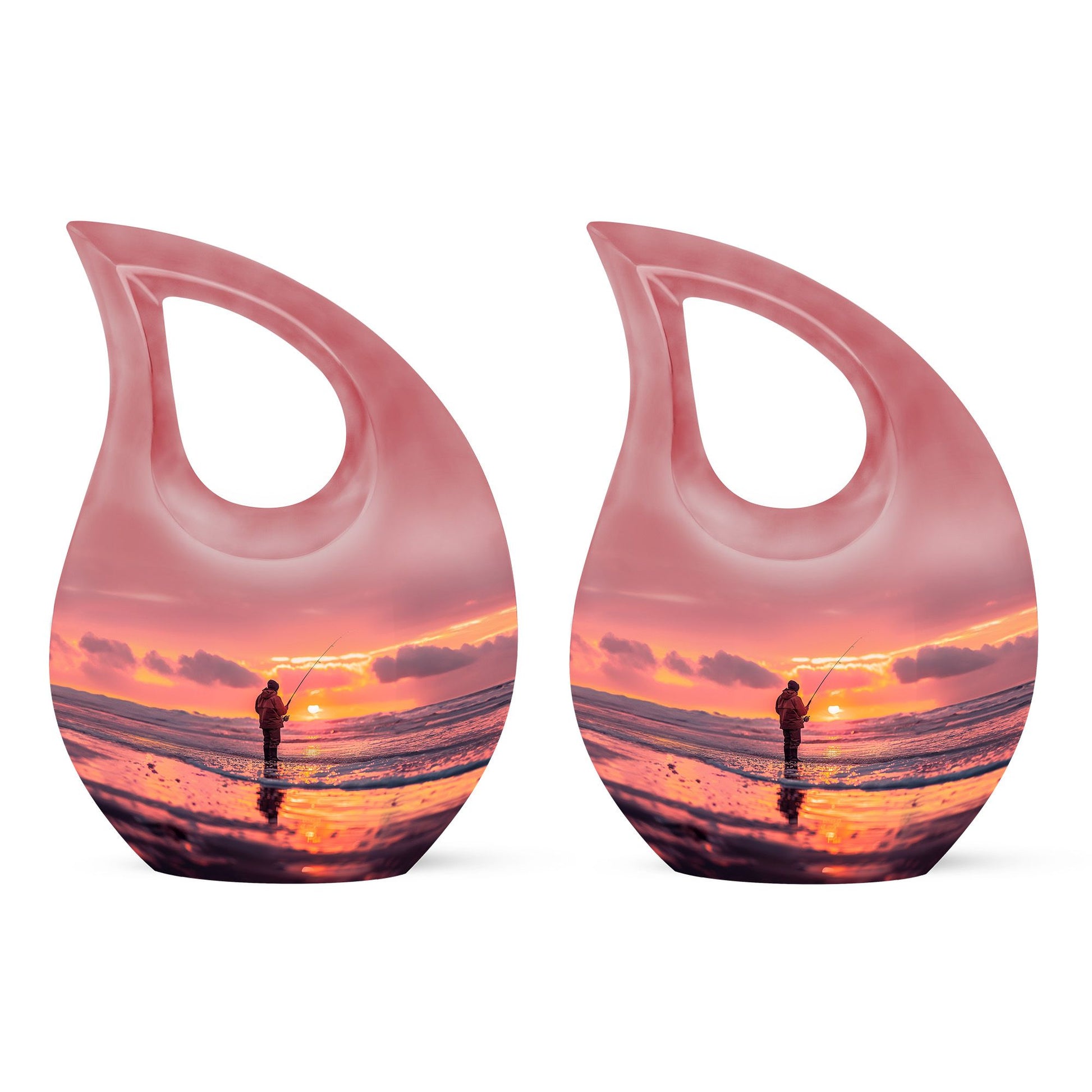 Fishing Memorial Urn - Handcrafted Human Cremation Urn For Male and Female