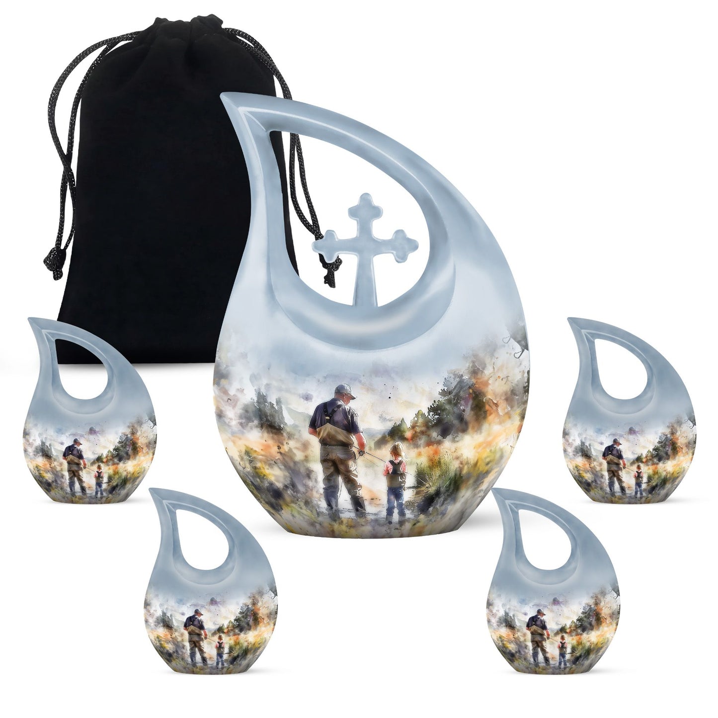 10 Inch Fishing Cremation Urn