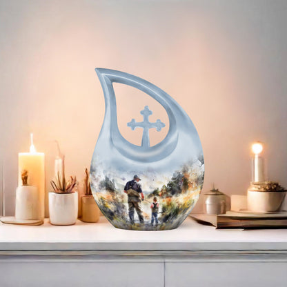 10 Inch Fishing Cremation Urn