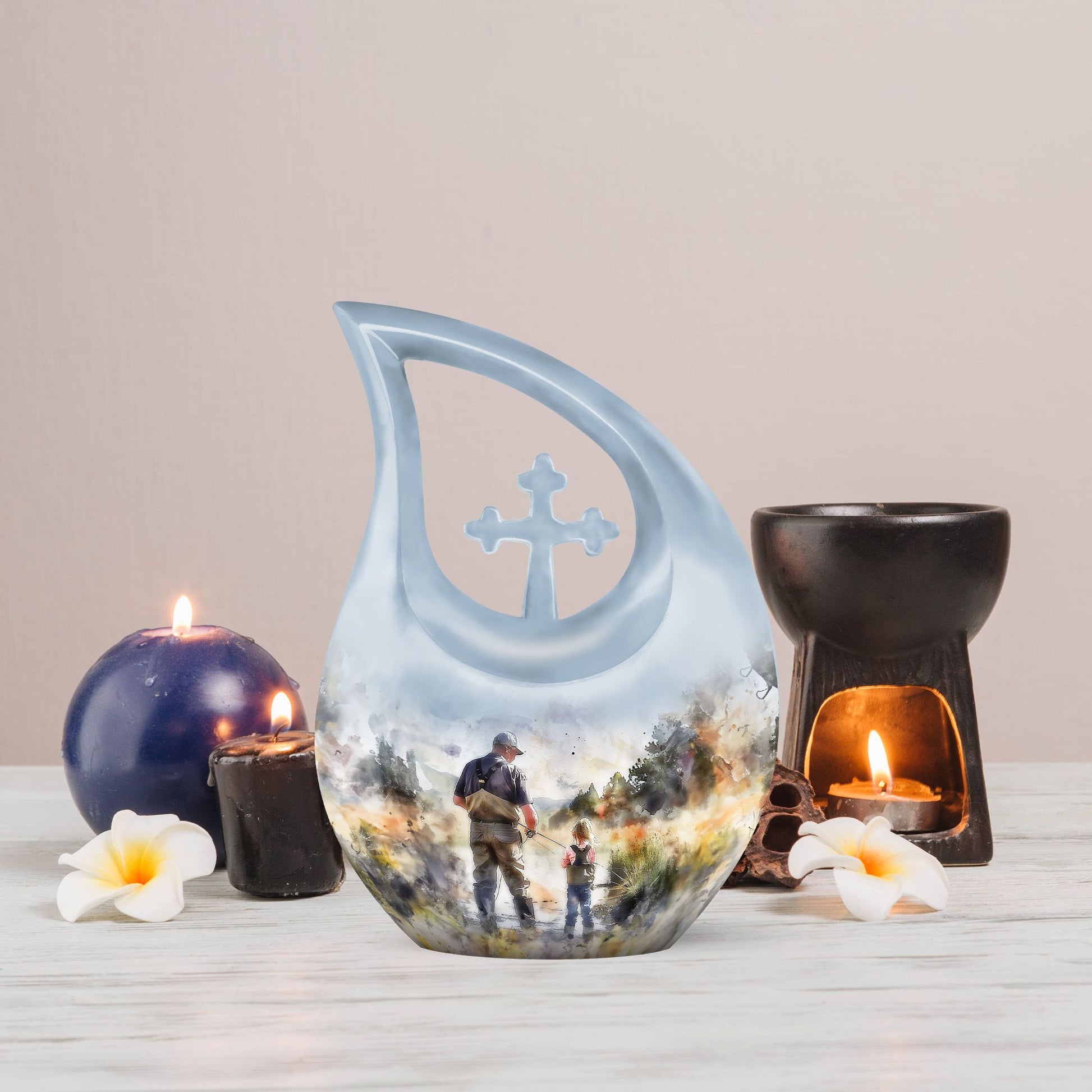 10 Inch Fishing Cremation Urn