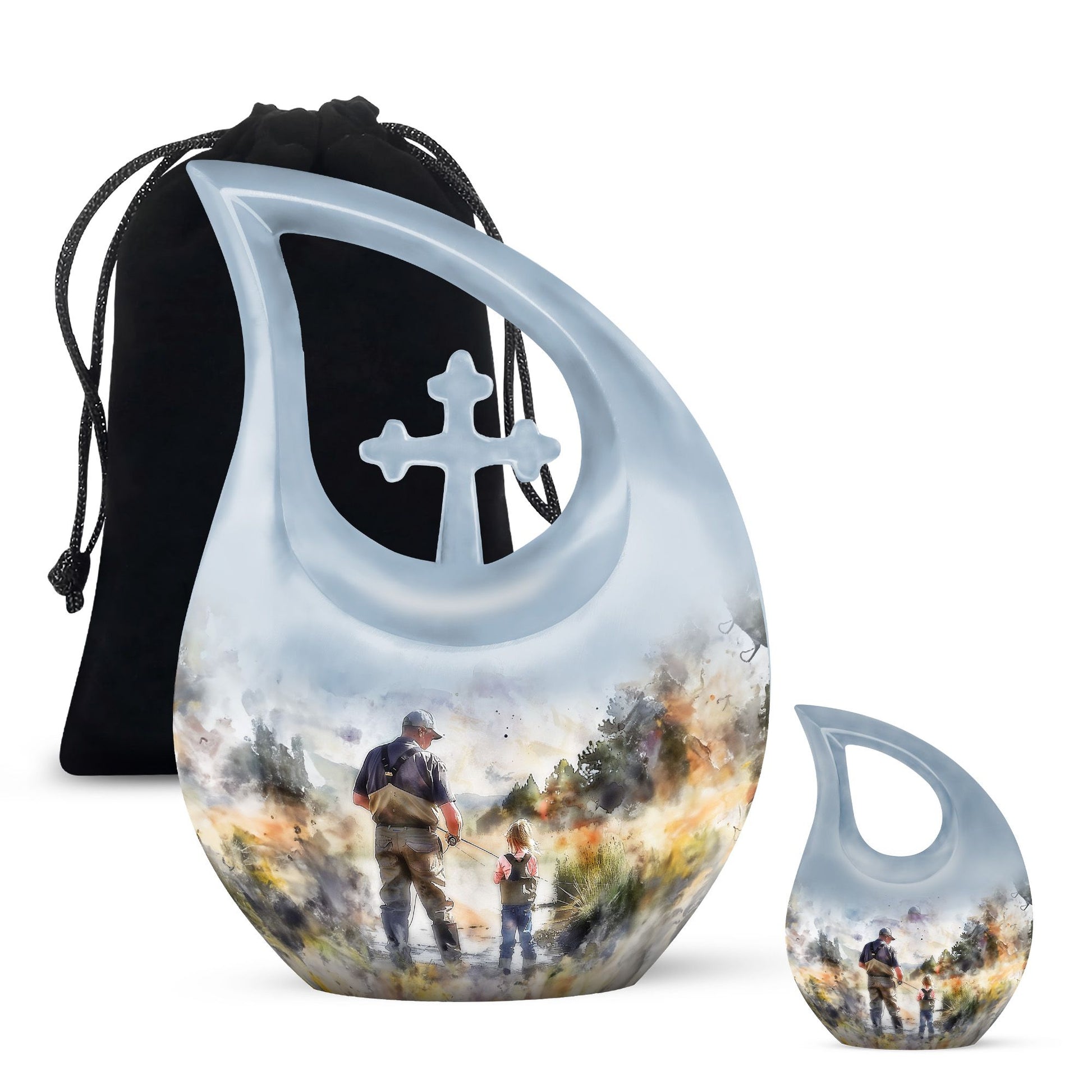 10 Inch Fishing Cremation Urn