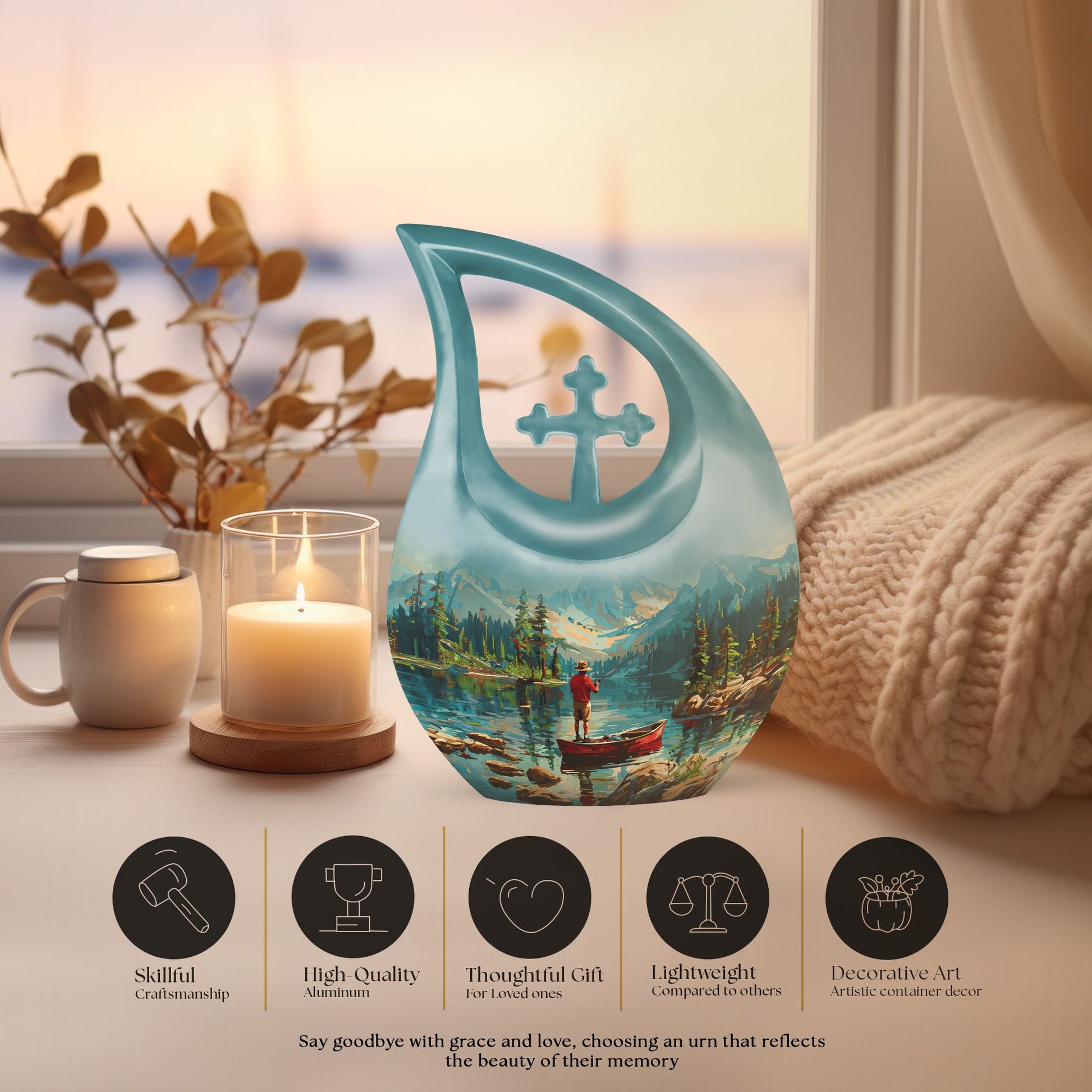 Fishing Themed Cremation Urn