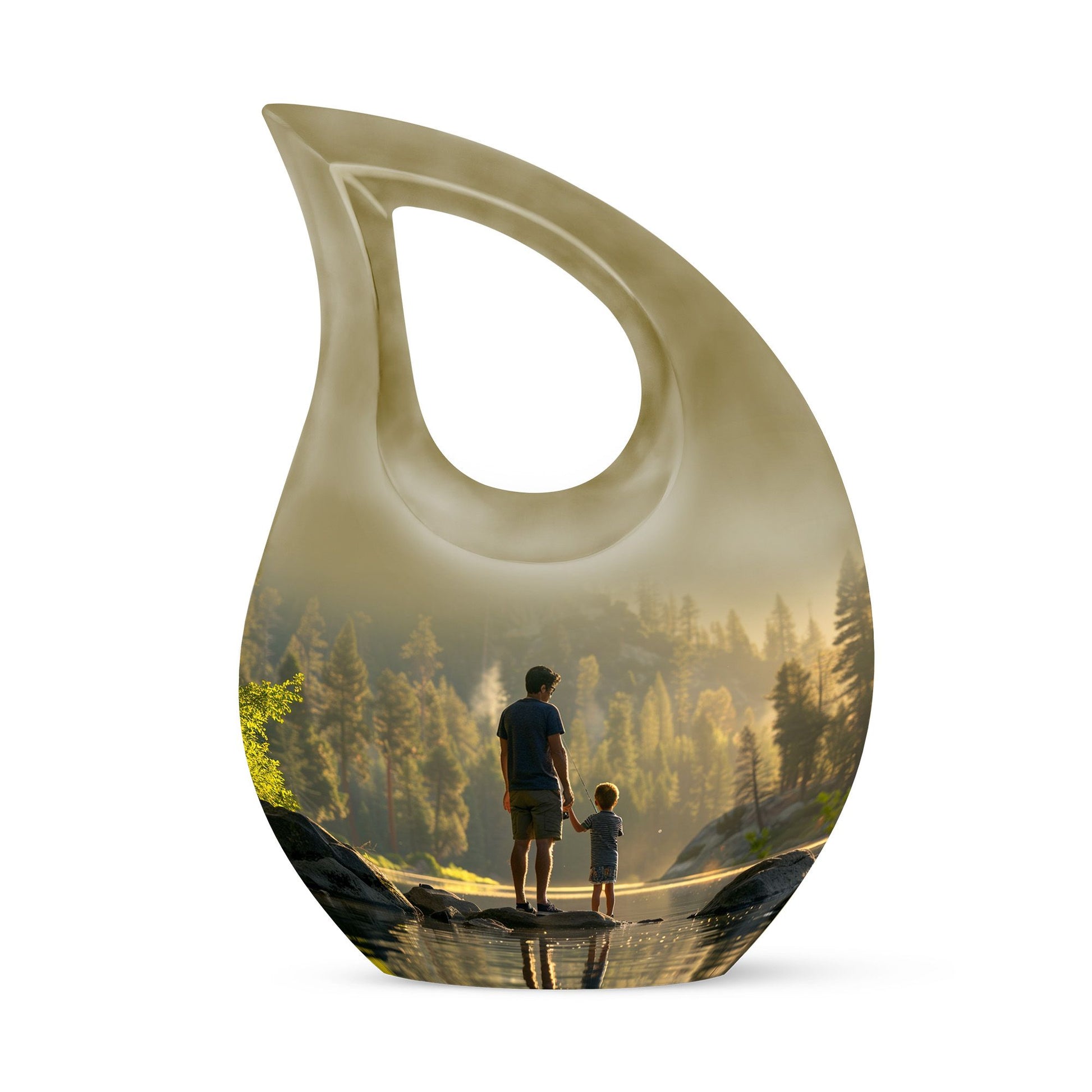 Father & Son Fishing Memorial Urn - Funeral Urns For Human Ashes