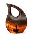 Sunset Memorial Urn For Ashes - Fishermen Cremation Urn For Adults