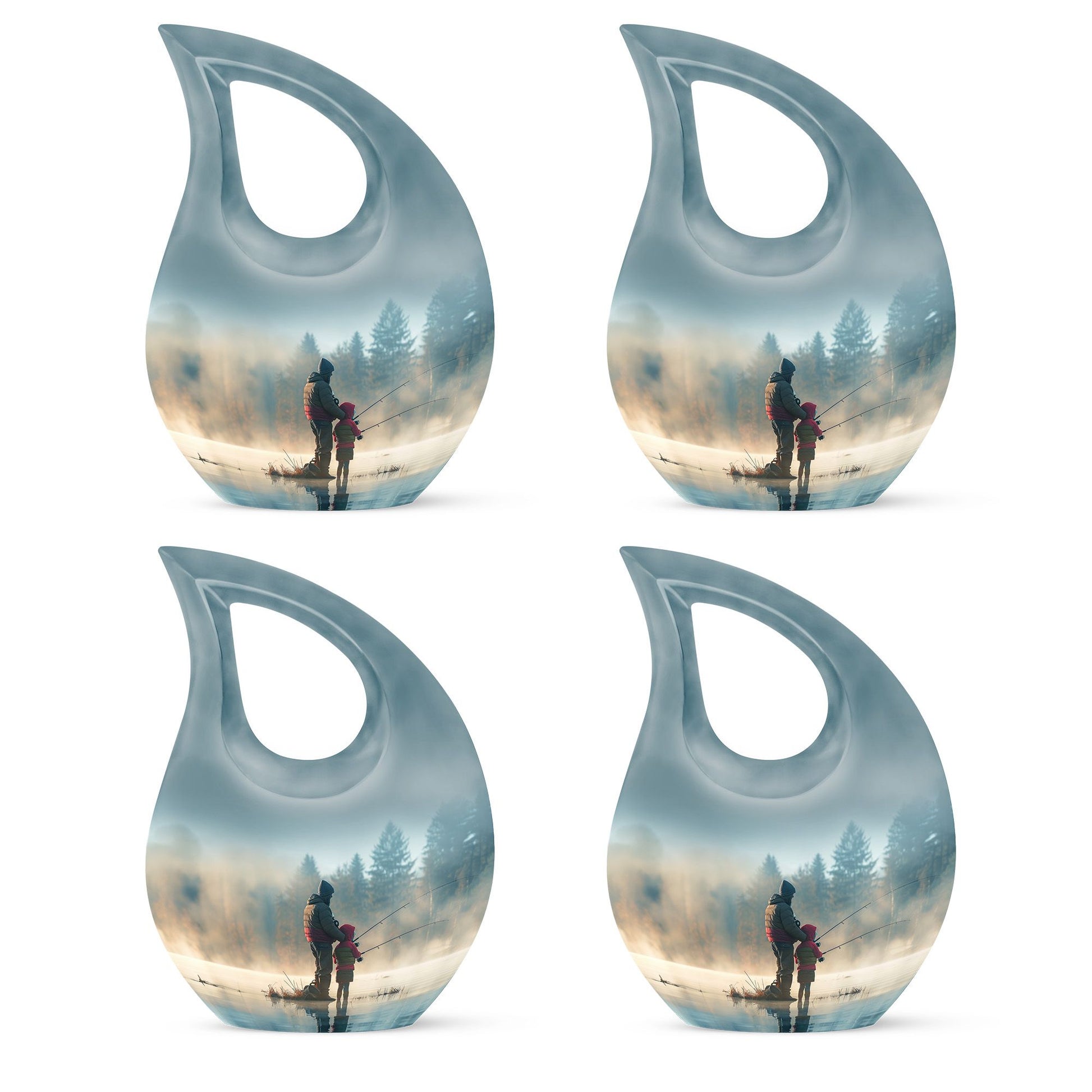 Fishing Adult Cremation Urns For Ashes - Father And Daughter Memorial Urn