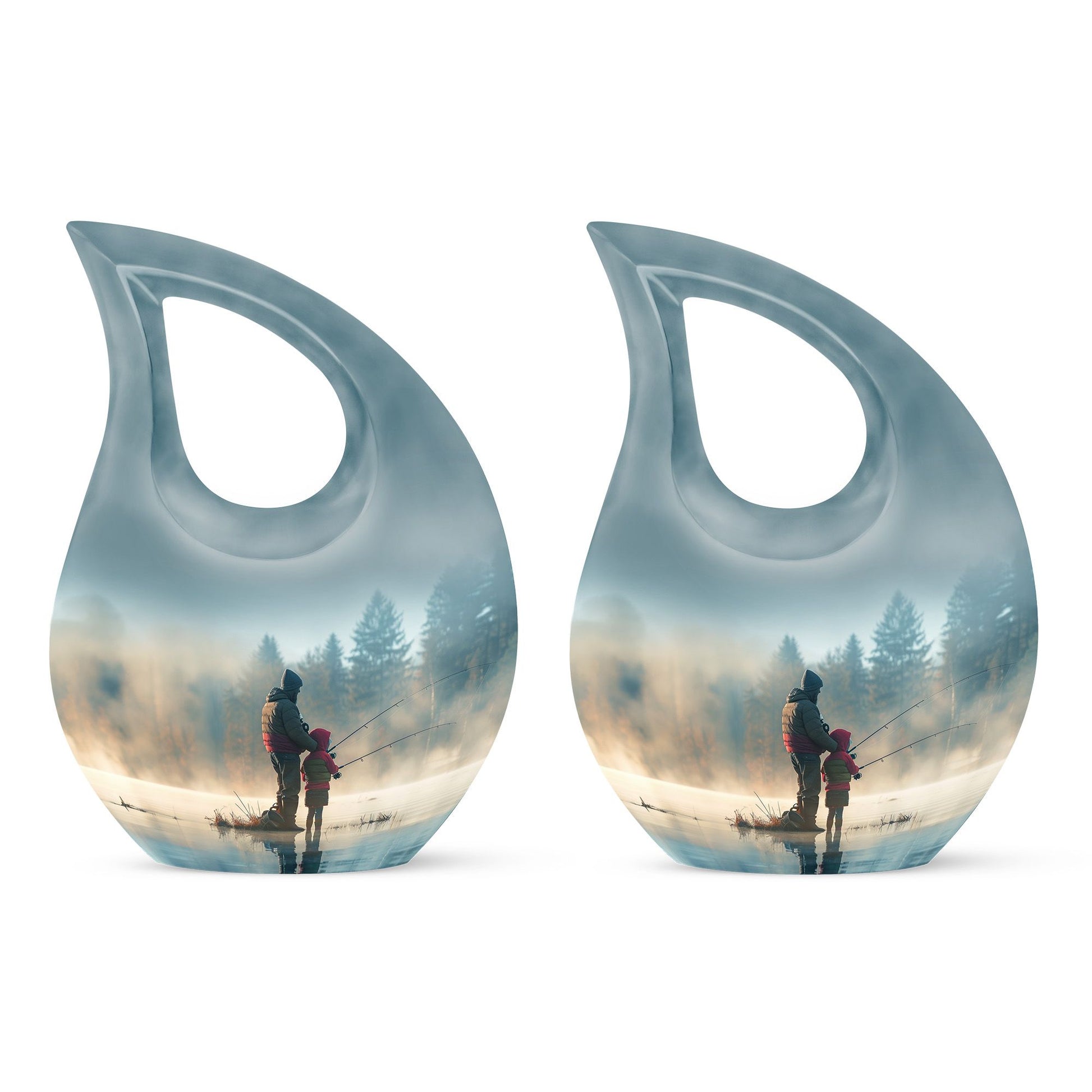 Fishing Adult Cremation Urns For Ashes - Father And Daughter Memorial Urn
