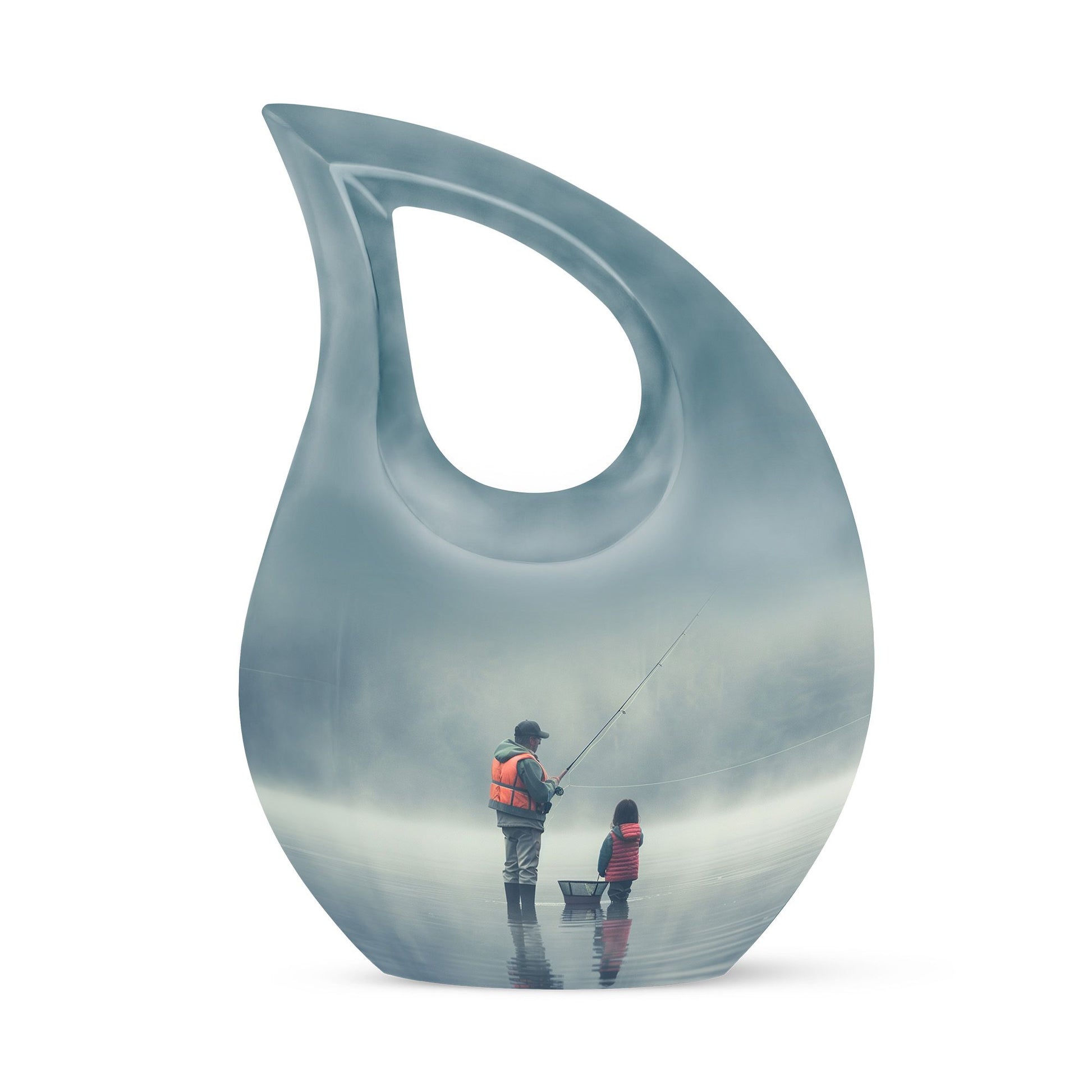 Fishing Memorial Urn For Fathers - Fishermen Cremation Urn For Funeral