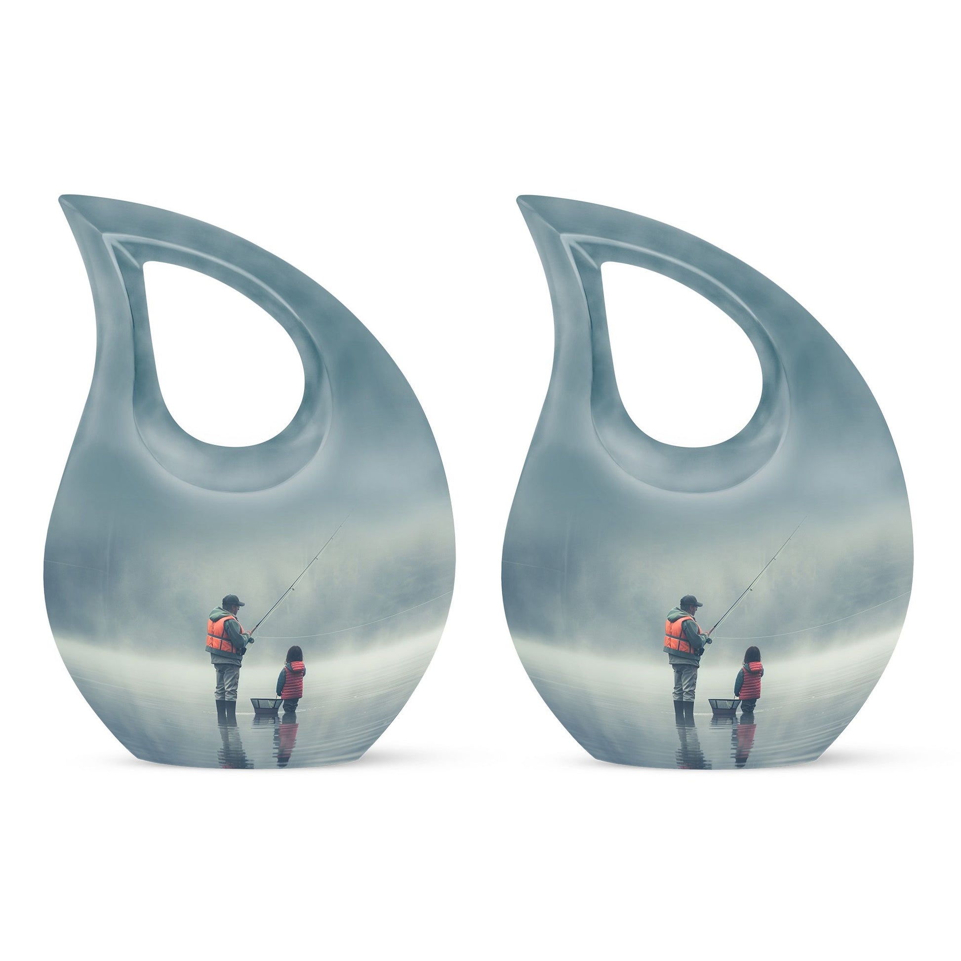 Fishing Memorial Urn For Fathers - Fishermen Cremation Urn For Funeral