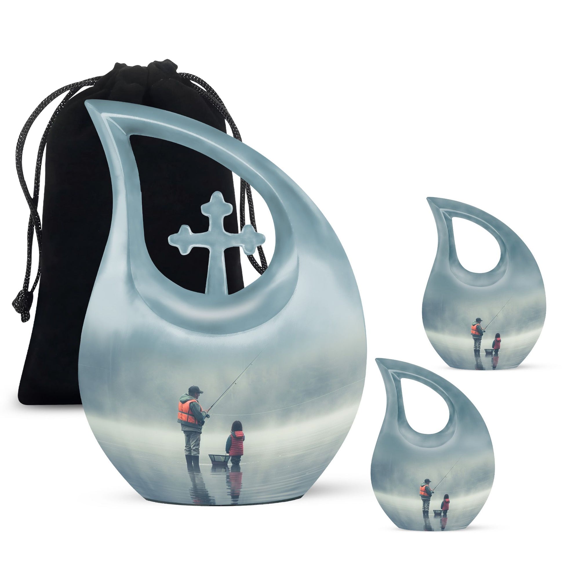 Fishing Memorial Urn For Fathers - Fishermen Cremation Urn For Funeral