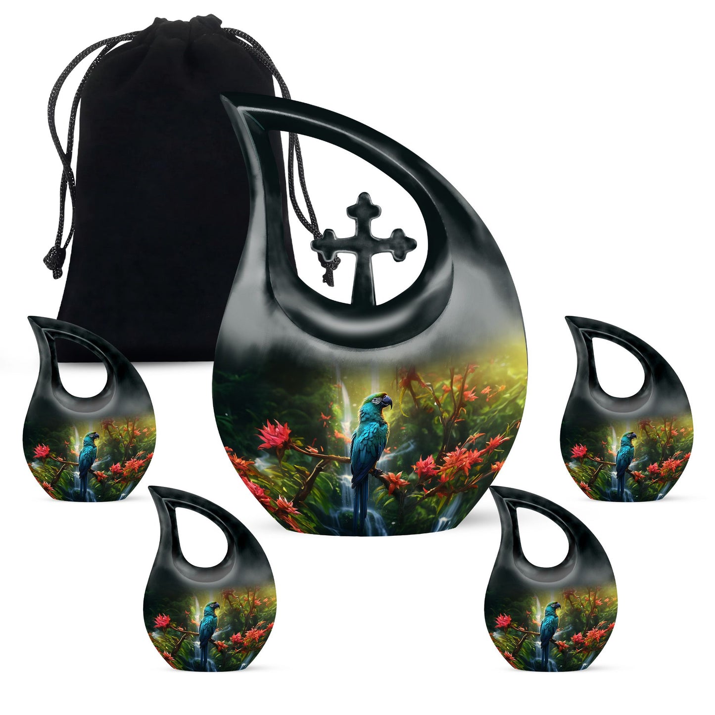 parrot-themed Small Cremation Urn