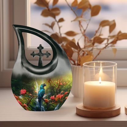 parrot-themed Small Cremation Urn