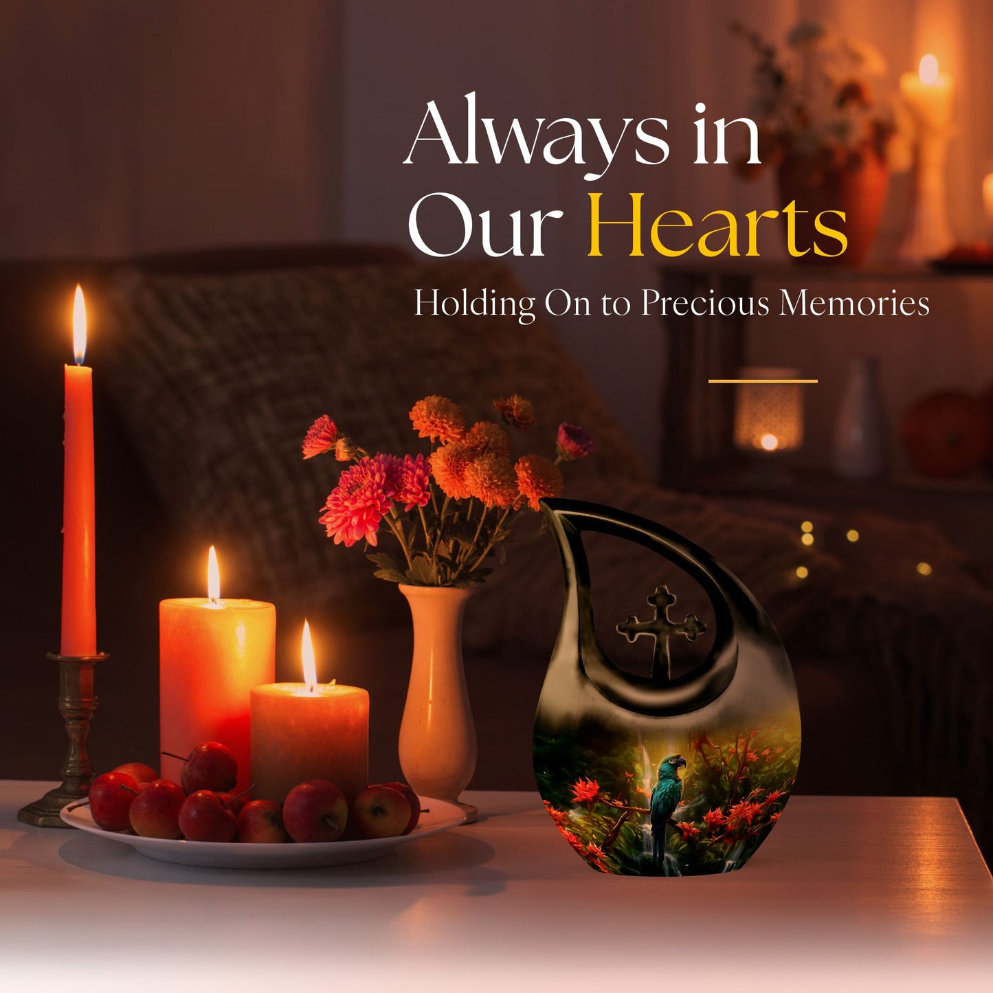 parrot-themed Small Cremation Urn
