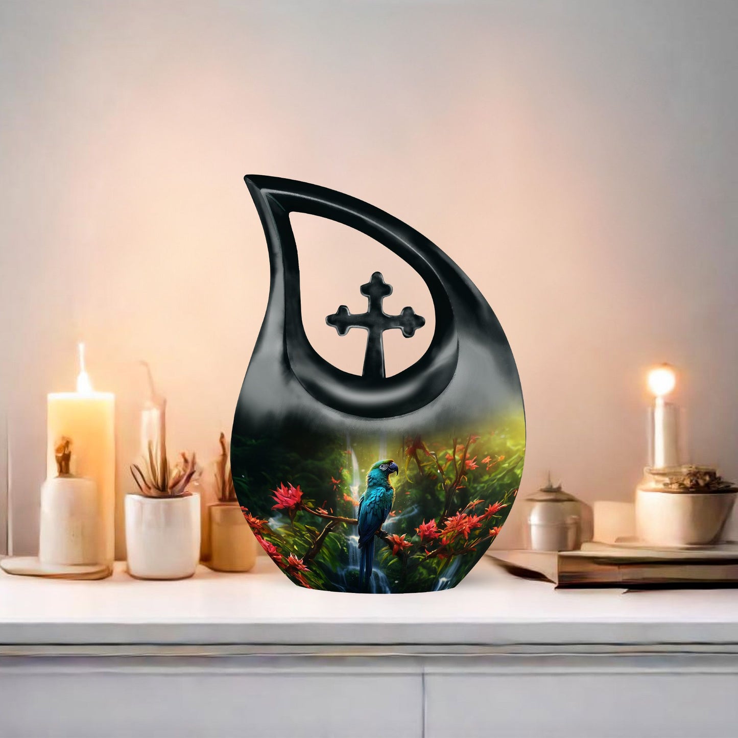 parrot-themed Small Cremation Urn