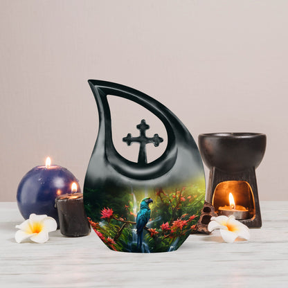 parrot-themed Small Cremation Urn