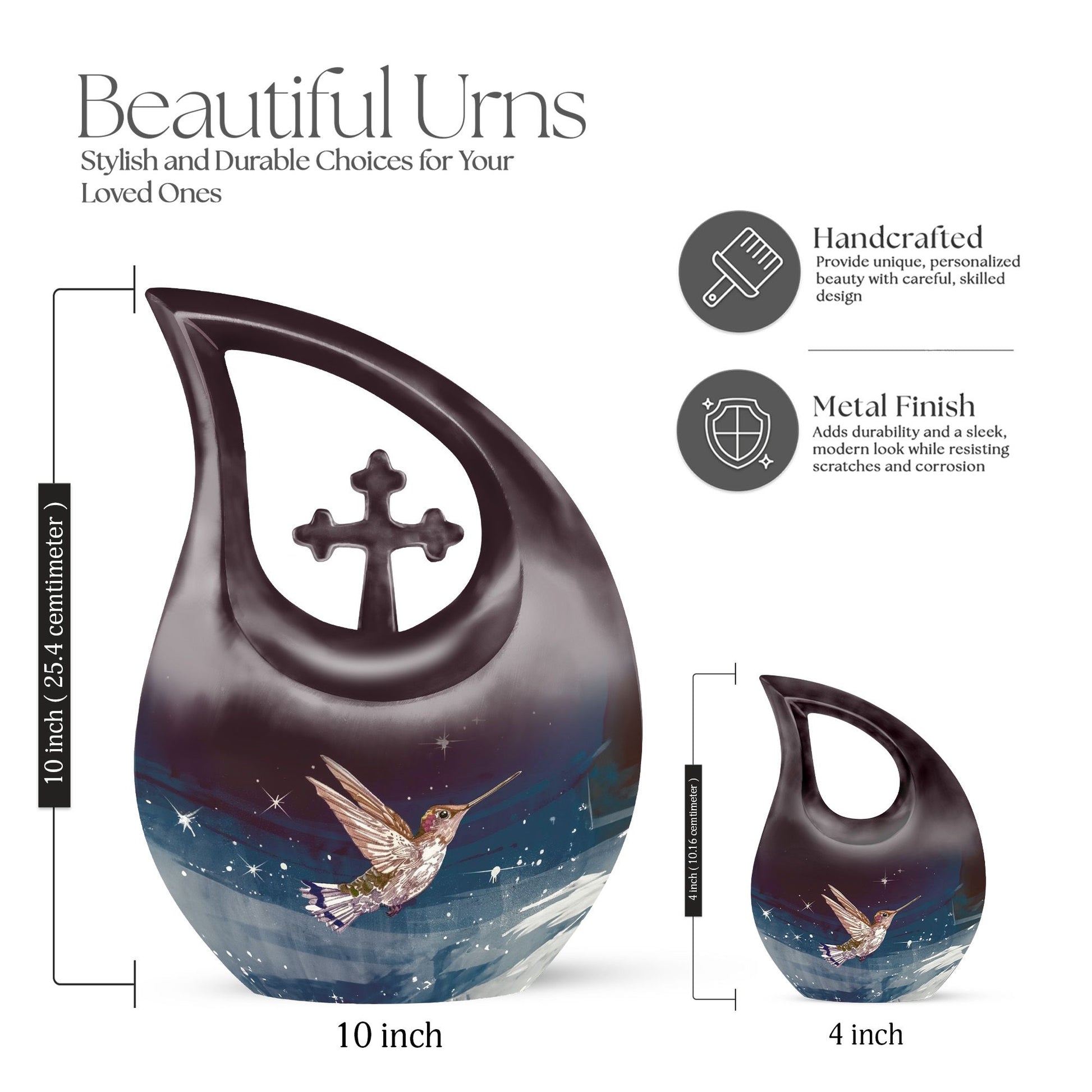 Large 10-inch Humming Bird Urn