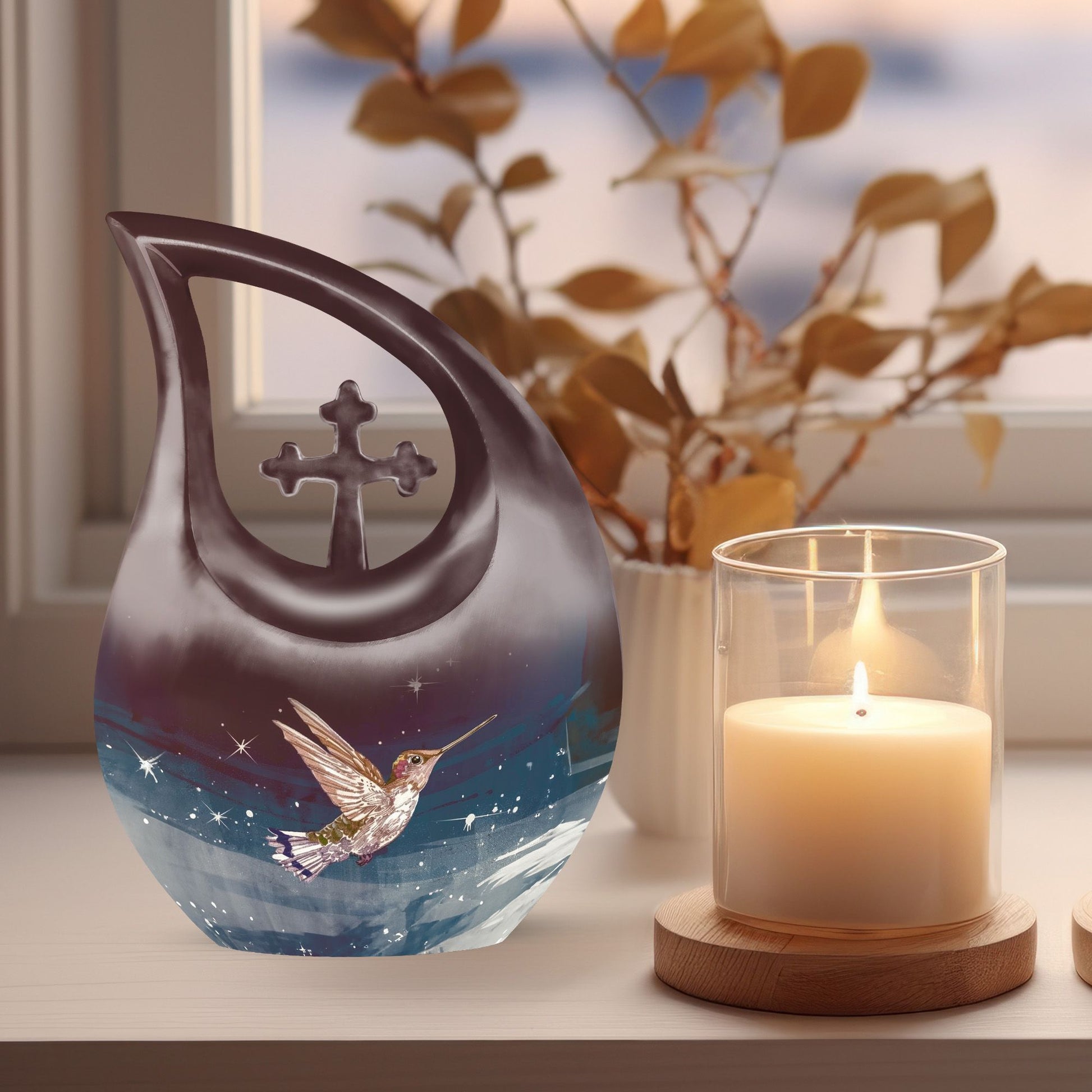 Large 10-inch Humming Bird Urn