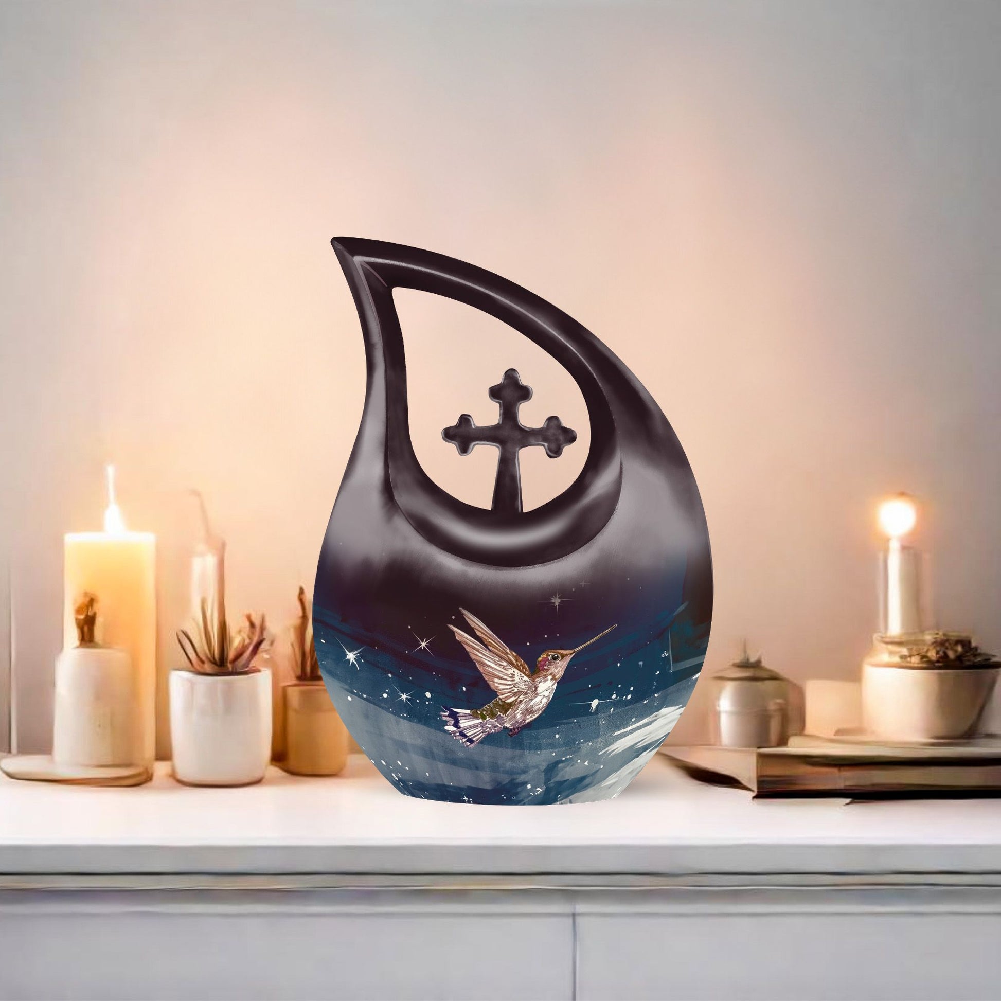 Large 10-inch Humming Bird Urn