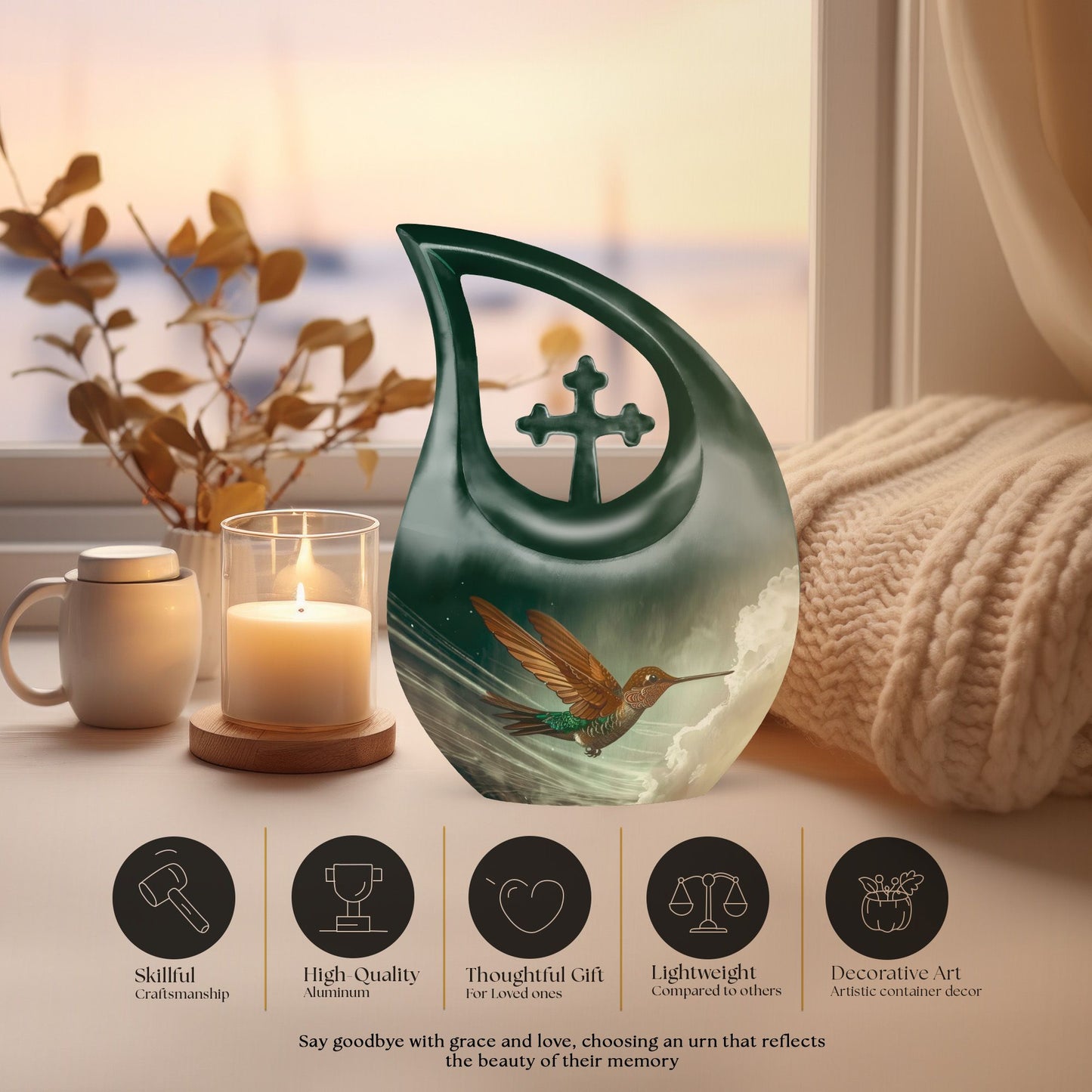 Aluminium Humming Bird Urn