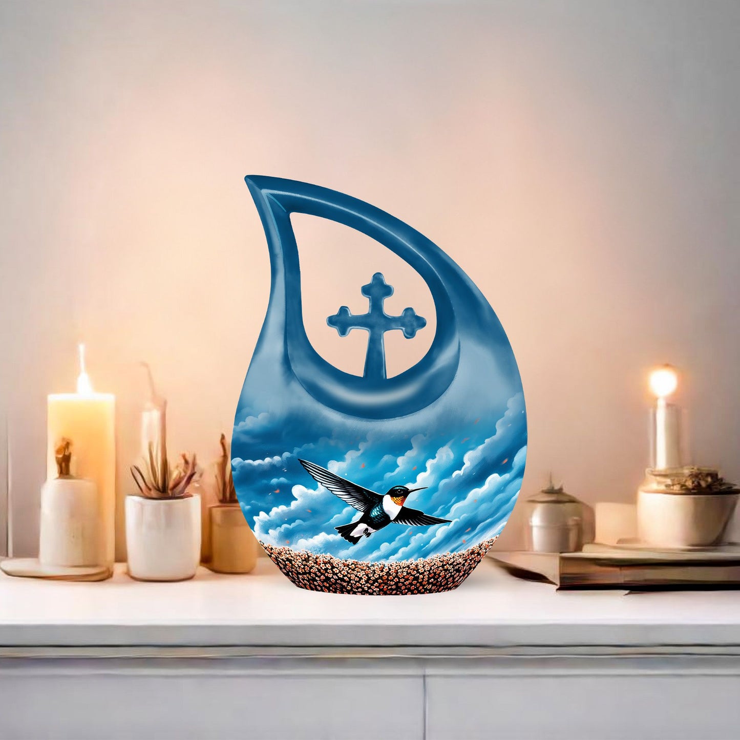 Cross Drop Humming Bird Urn