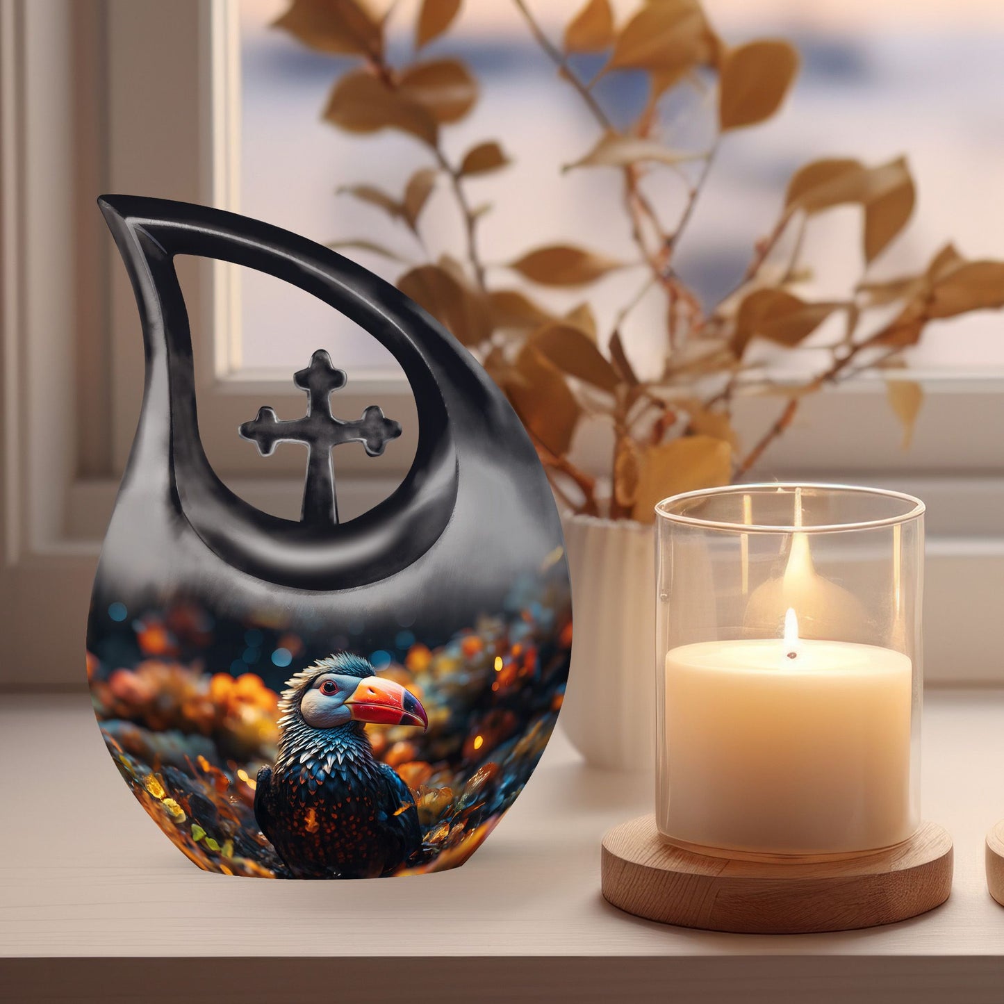 pink Toucans Urn
