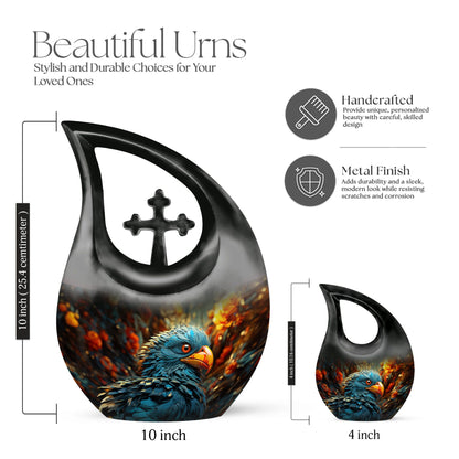 Toucans Cross Drop design Mom Urn for ashes