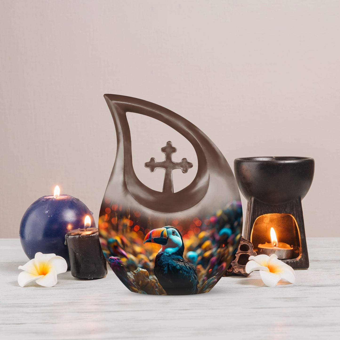 Large 10-inch Toucans Urn