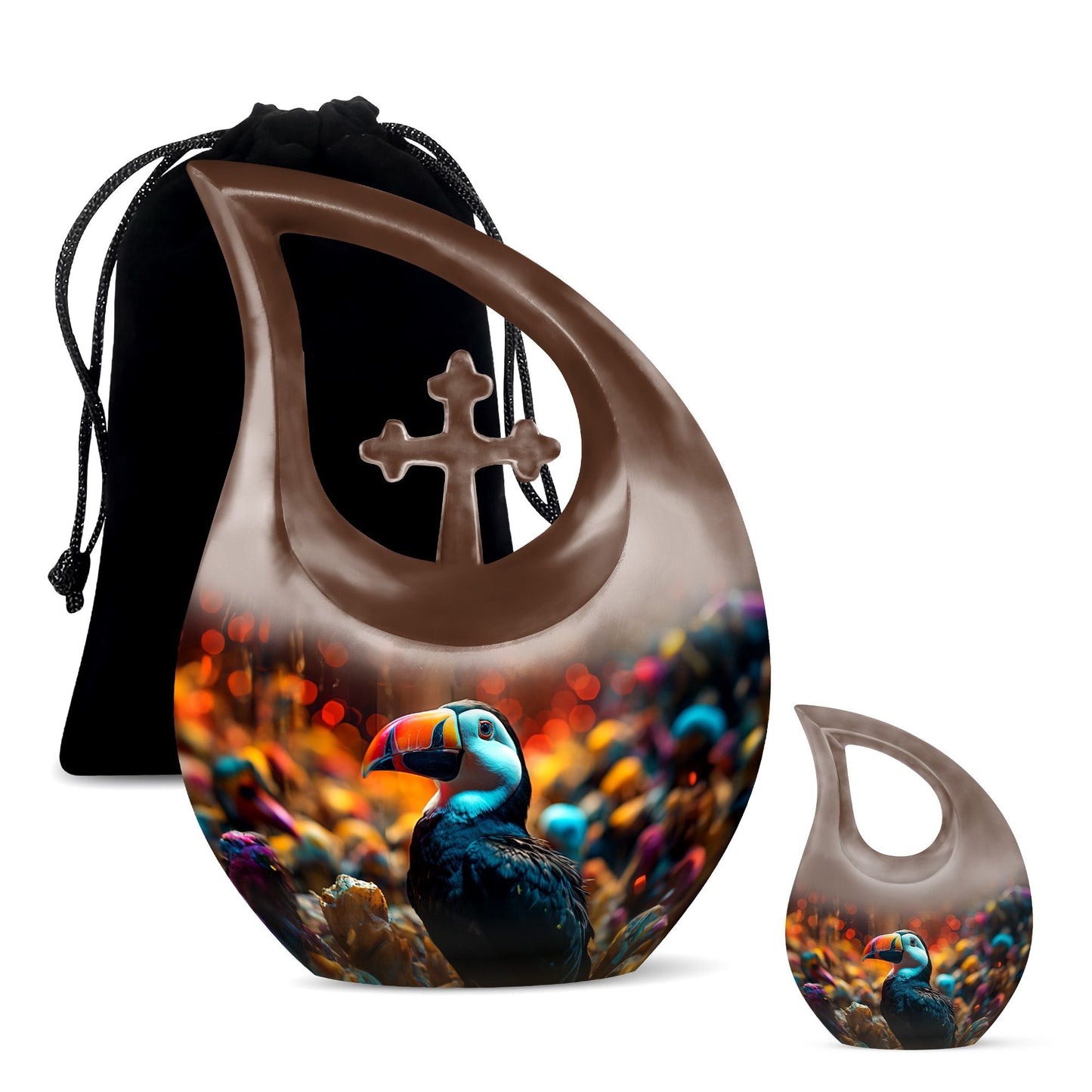 Large 10-inch Toucans Urn