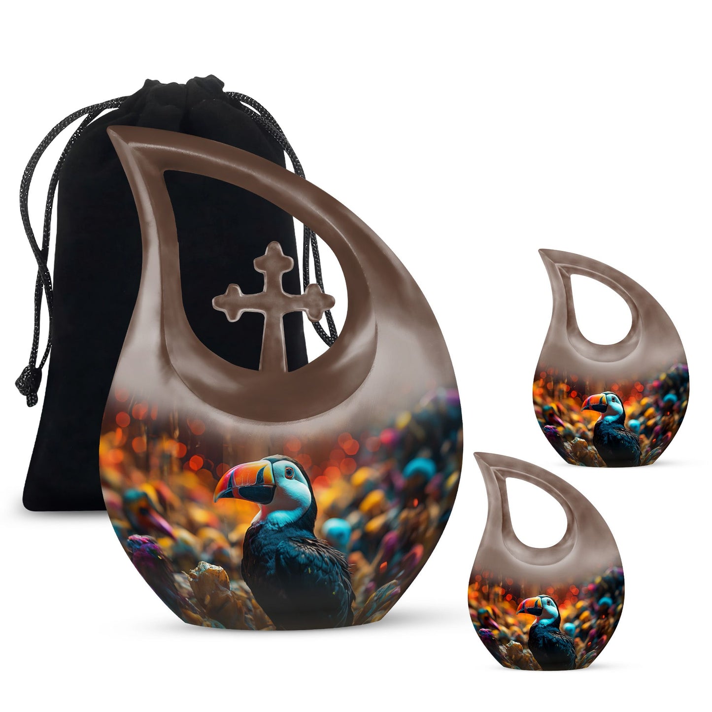 Large 10-inch Toucans Urn