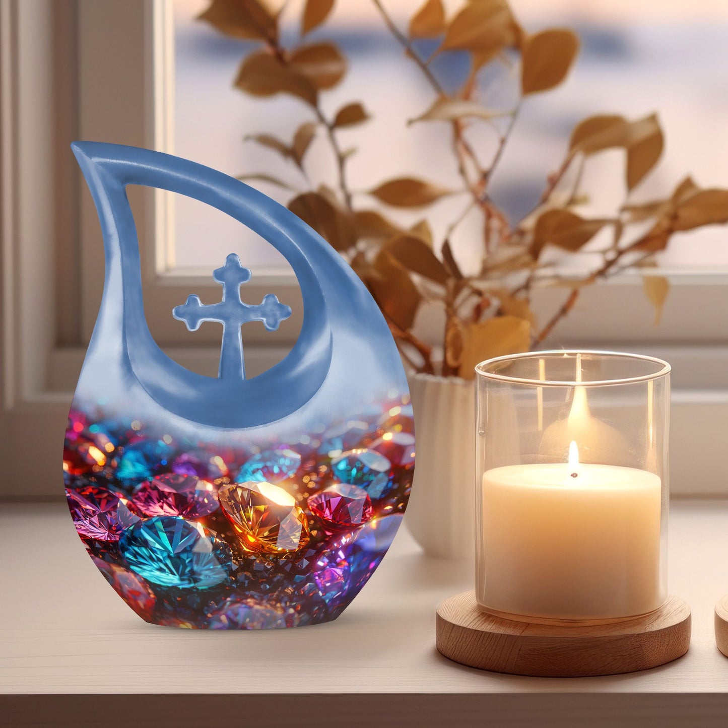 Large, Diamond Urn