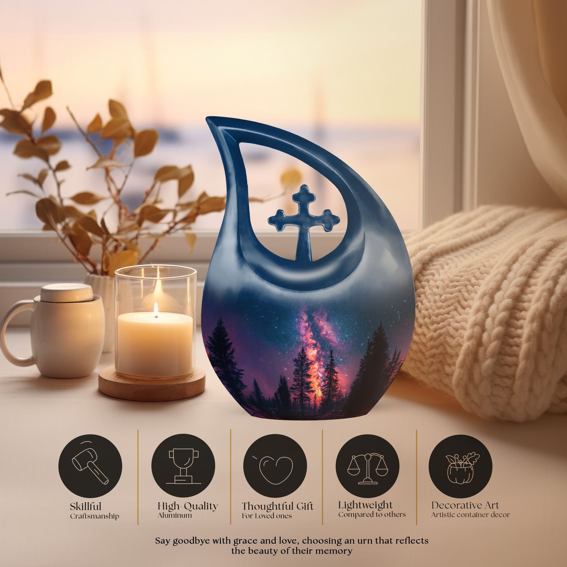 Galaxy themed Extra Large Urn