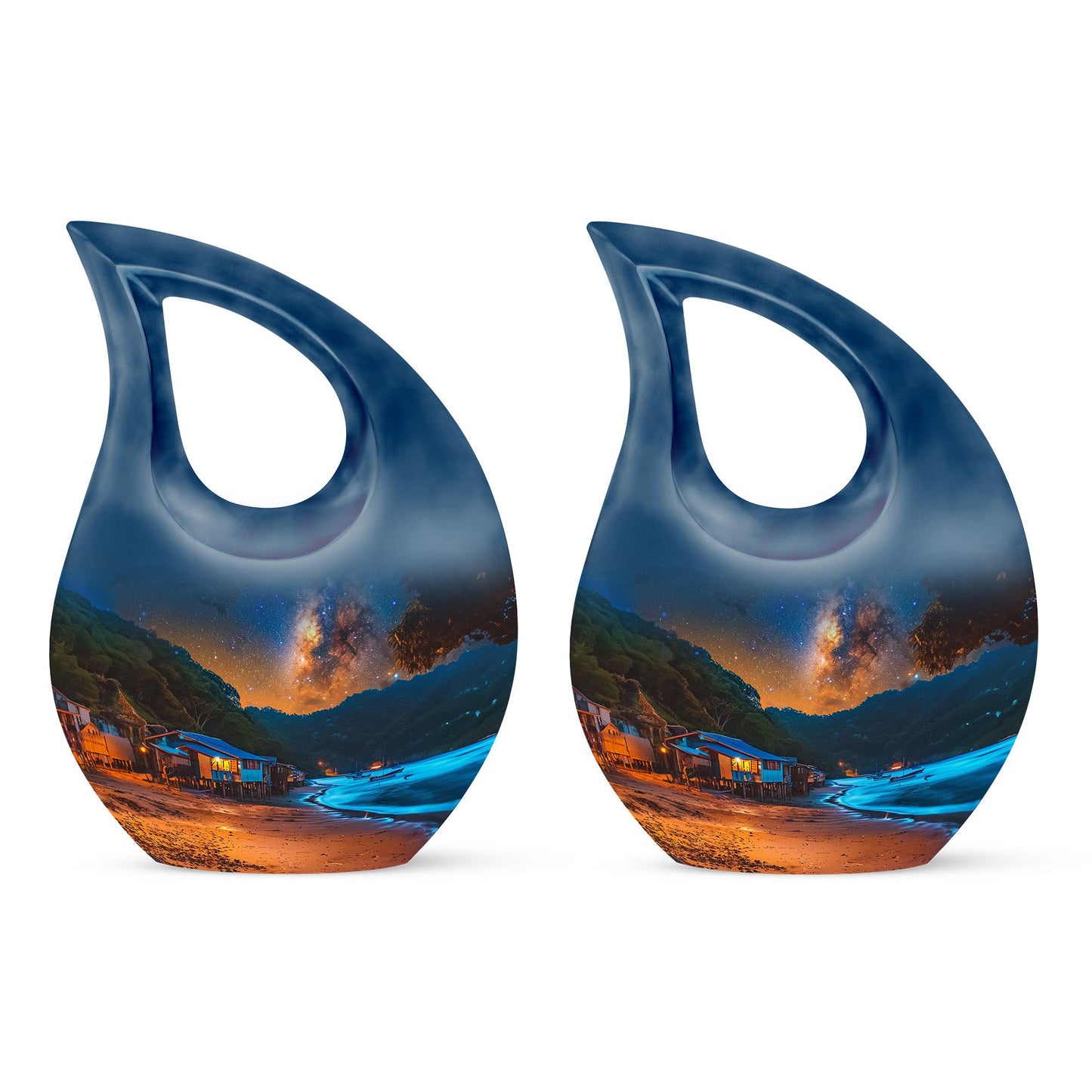 Personalized Beach Memorial Urn for Dad - 10-inch, 200 cu in - Yatskia