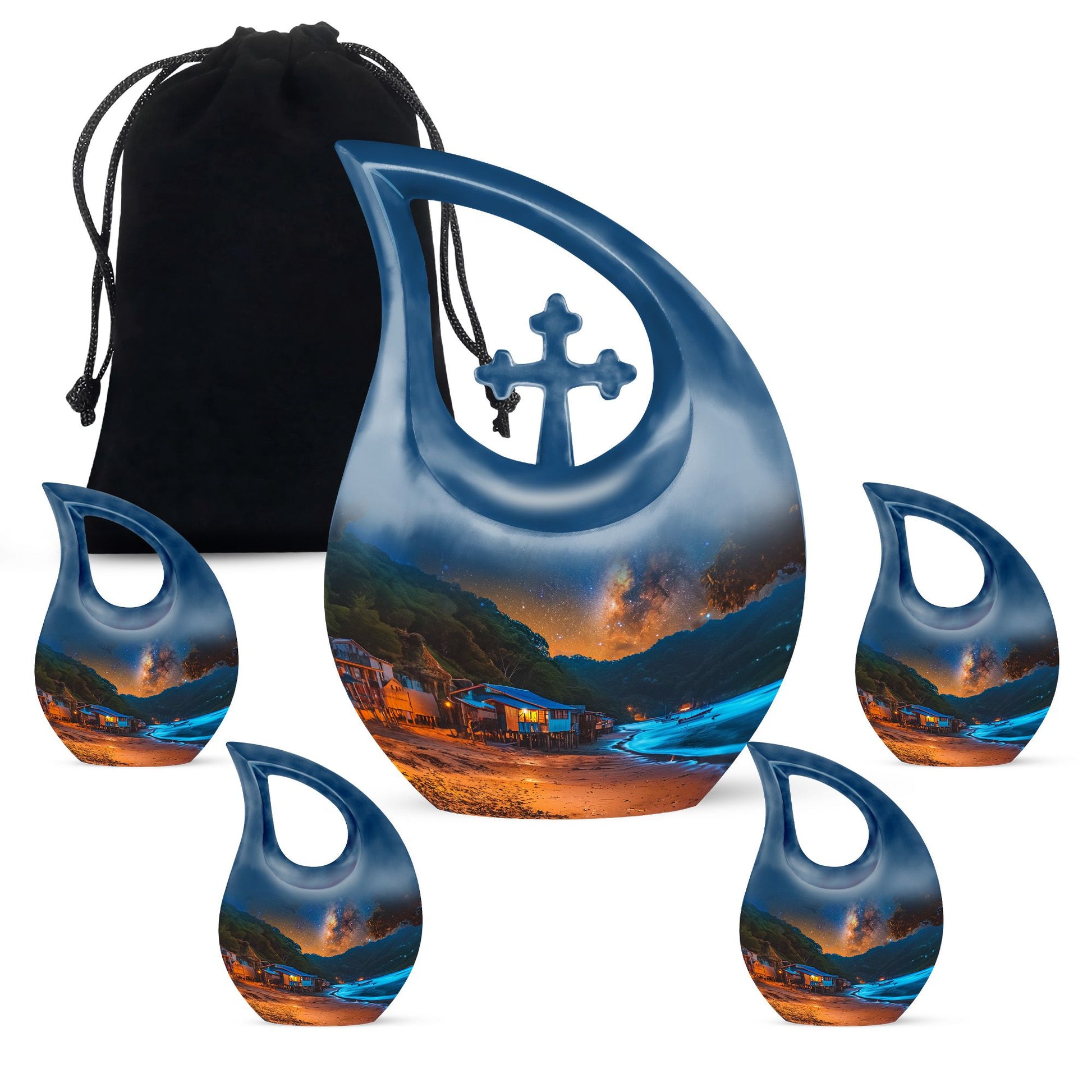 Starry Beach Urns For Ashes For Humans Funeral - Memorial Urn For Dad