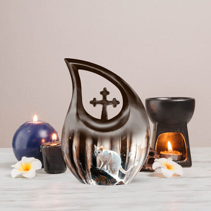 White Cat Urn