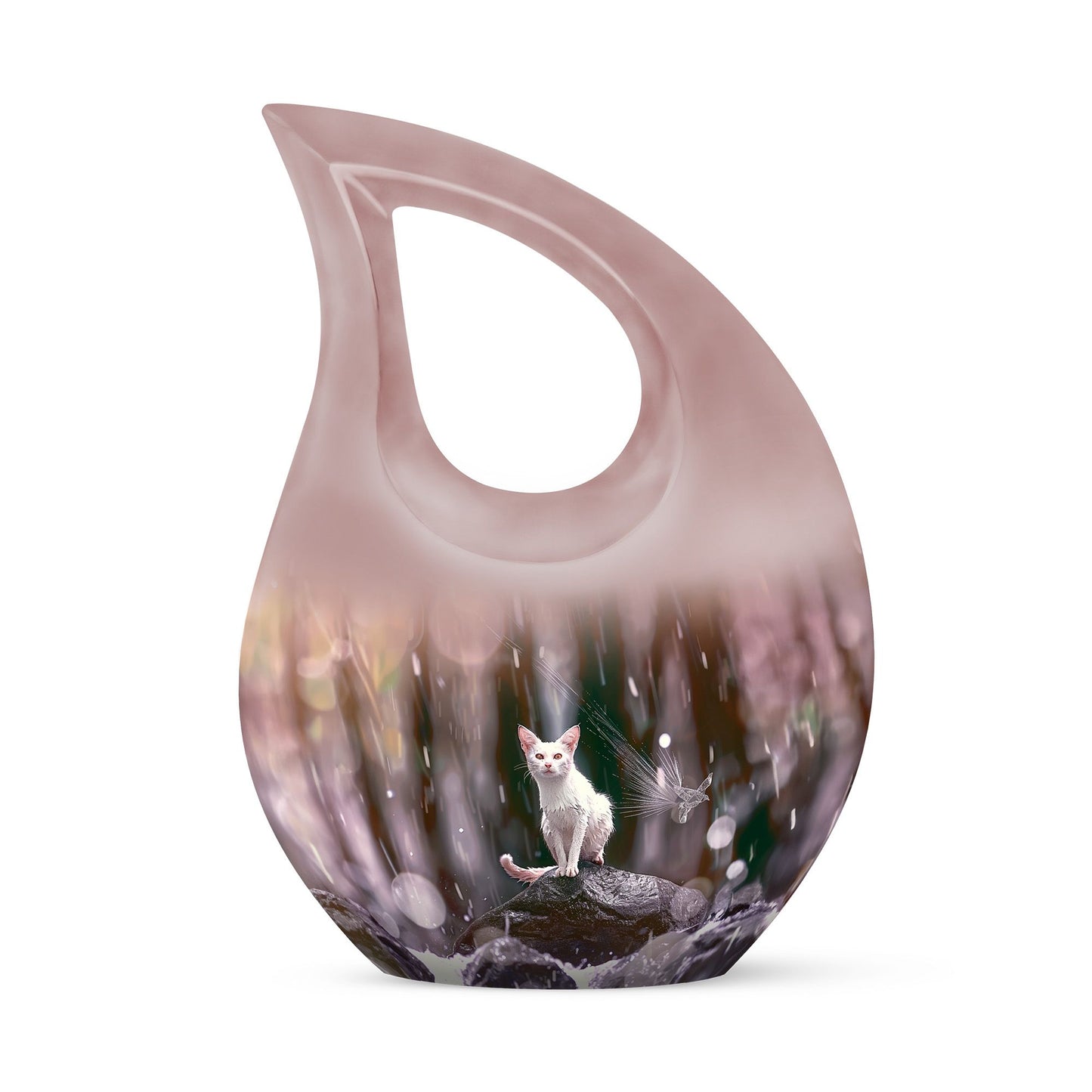 White Personalized Pet Cremation Urn for Pet Ashes - 10-inch, 200 cu in - Yatskia