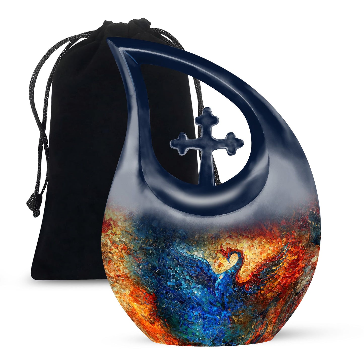 Phoenix-themed Cross Drop urn