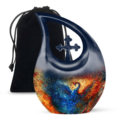 Phoenix-themed Cross Drop urn