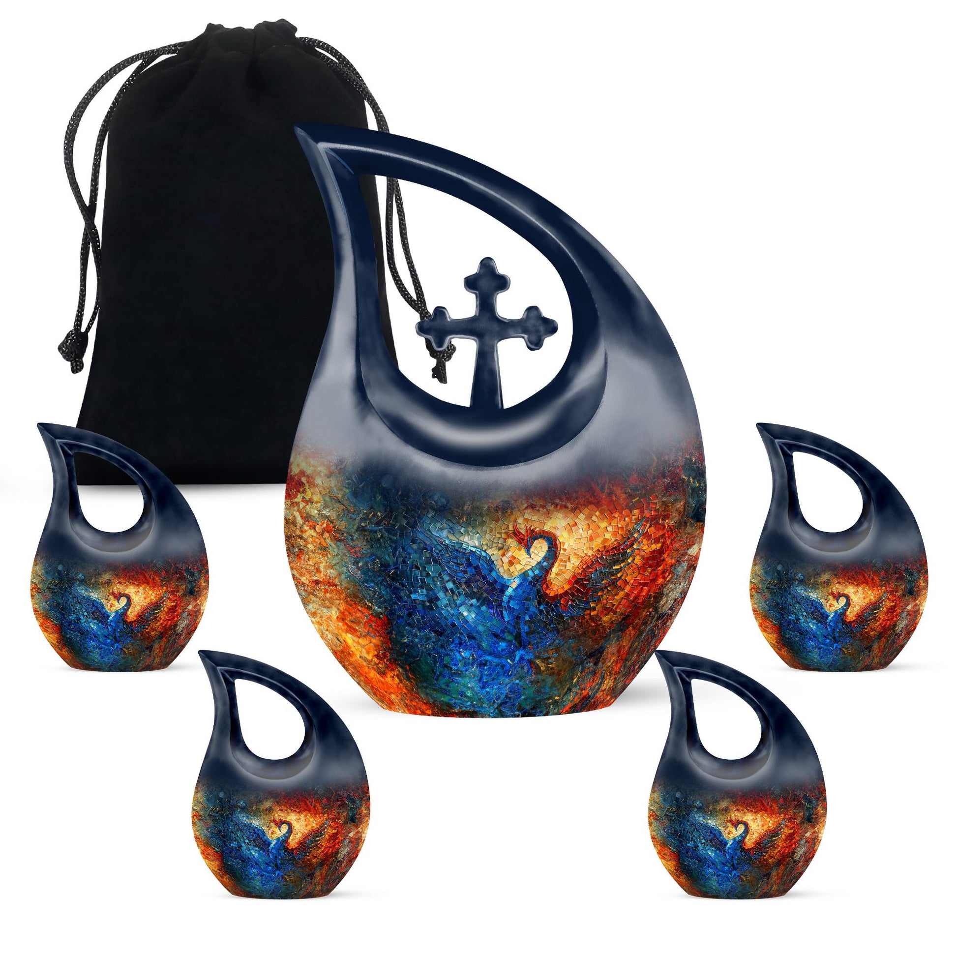 Phoenix-themed Cross Drop urn