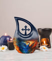Phoenix-themed Cross Drop urn