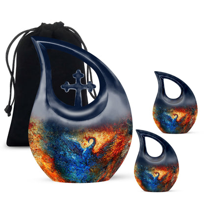 Phoenix-themed Cross Drop urn