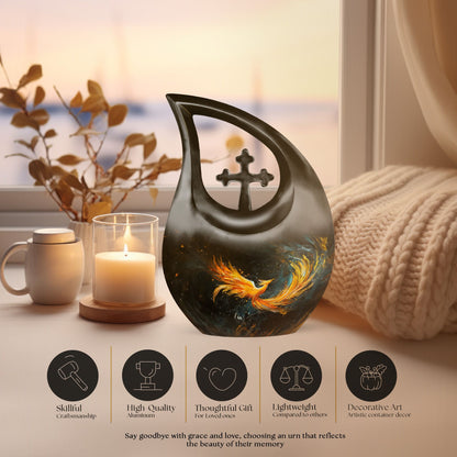 Large 10 inch Phoenix themed memorial urn