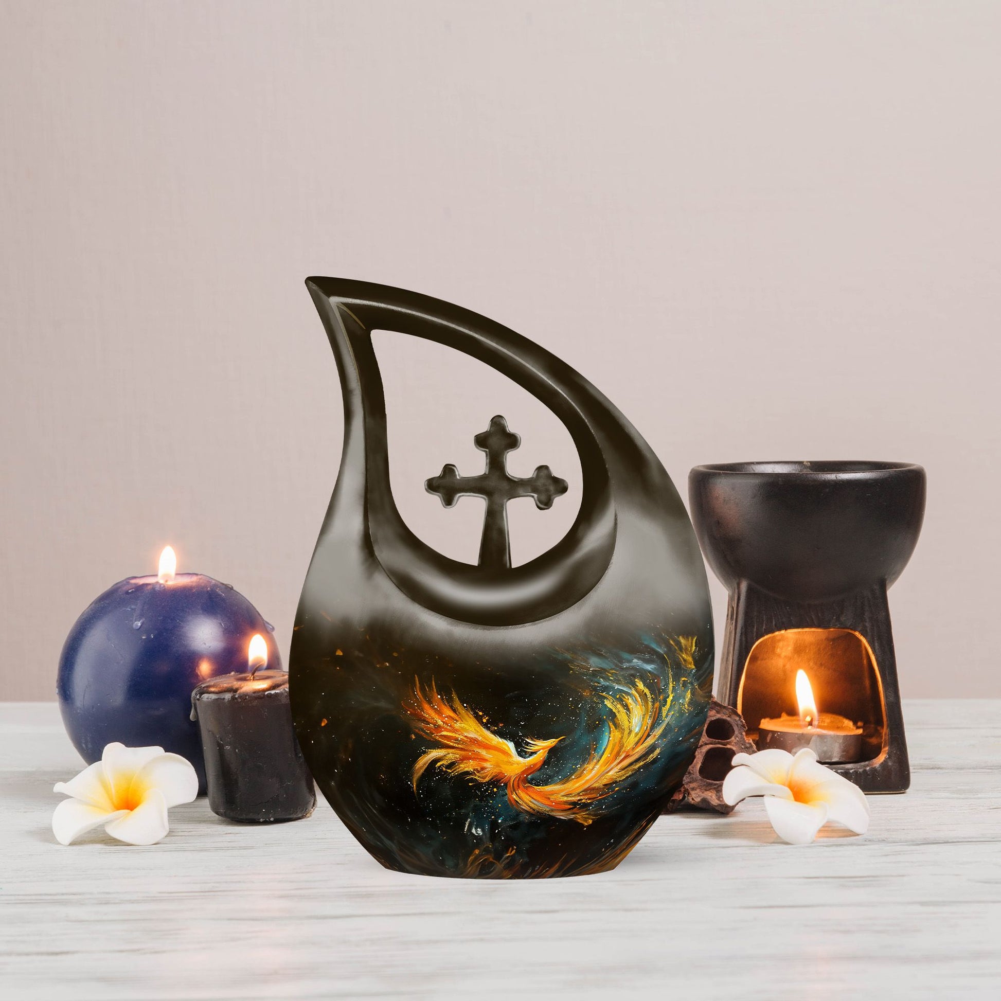 Large 10 inch Phoenix themed memorial urn
