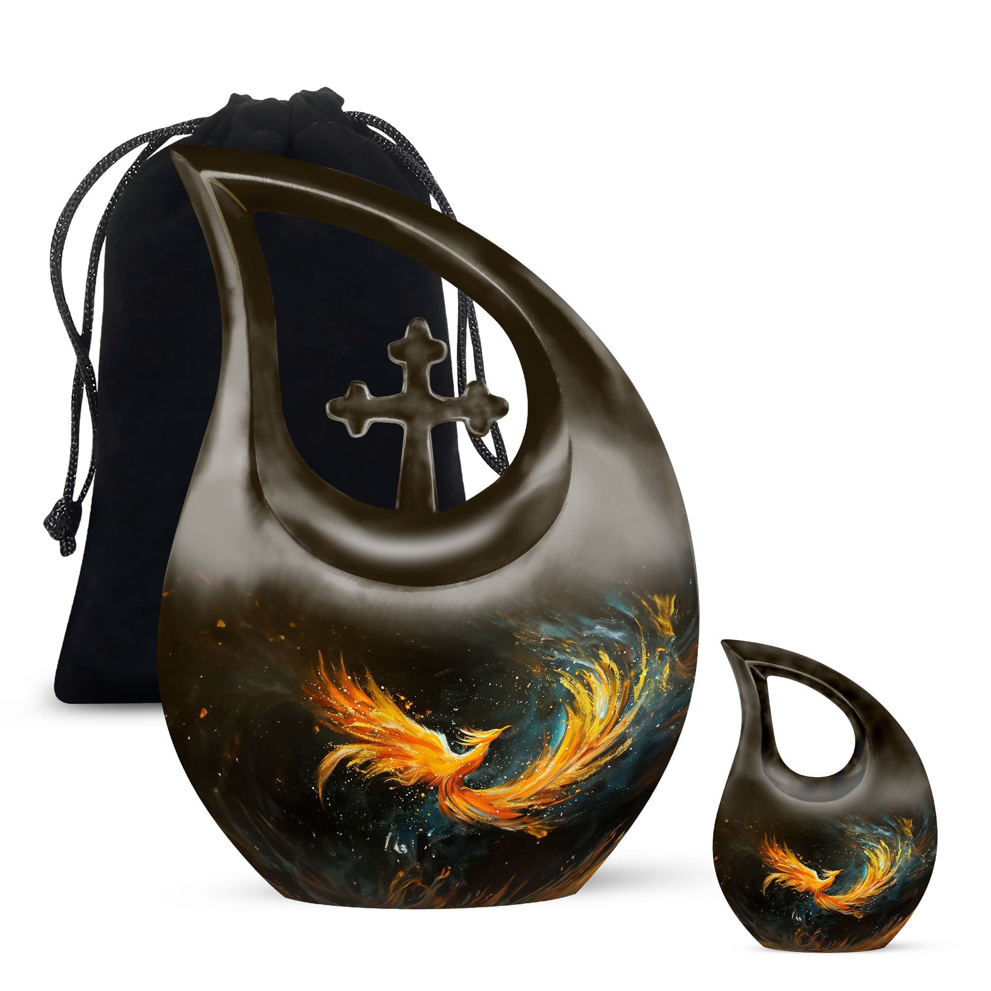 Large 10 inch Phoenix themed memorial urn