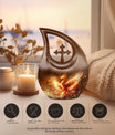 Phoenix Cross Drop Memorial Urn