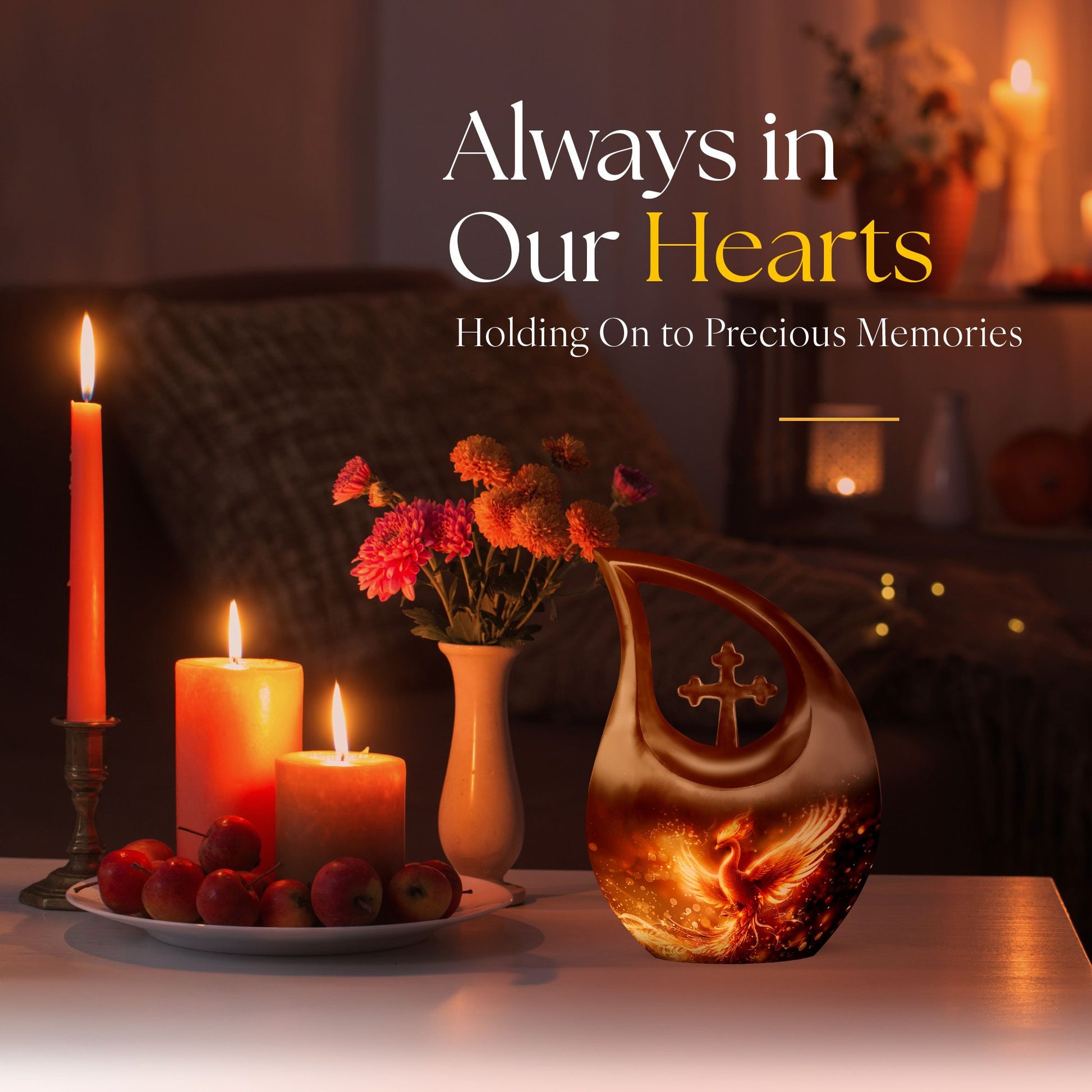 Phoenix Cross Drop Memorial Urn