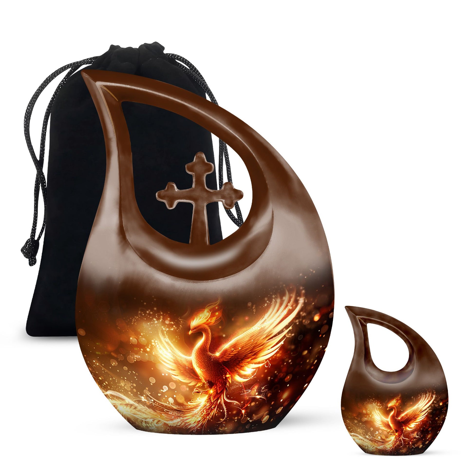 Phoenix Cross Drop Memorial Urn